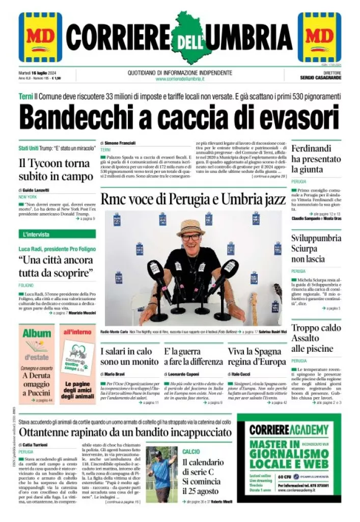 Prima-pagina-corriere umbria-del-2024-07-16